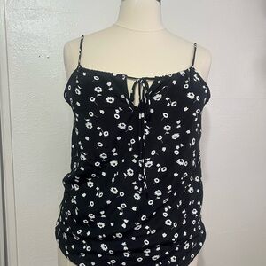 Black/White Floral Tank Top